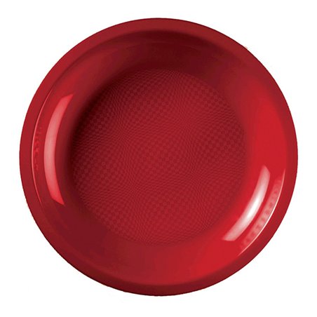 Plastové Talíř Plochá Červené Round PP Ø220mm (600 Ks)