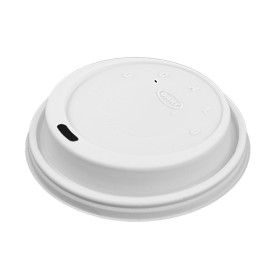 Plastové Víčko PS " Cappuccino " Bílá Ø9,4cm (100 Ks)