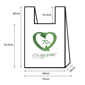 Plastové Tašky Košilky 70% Recyklované 70x80cm 50µm 50µm (1.000 Ks)