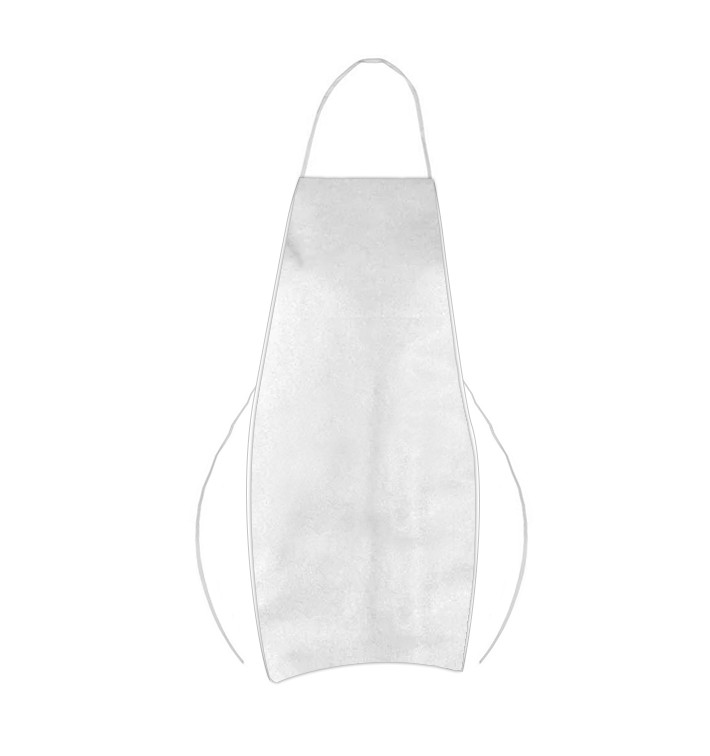 Zástěry z Netkané Textilie PP Polyetylénové 60x84cm Bílý (10 Ks) Zástěry z Netkané Textilie PP Polyetylénové 60x84cm Bílý (10 Ks)