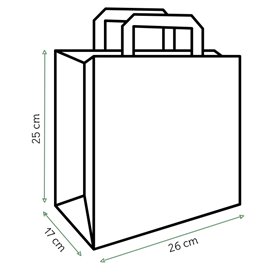 Papírové Tašky Kraft s Plochým Ouškem 70g/m² 26+18x26cm (250 Ks)