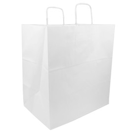 Papírové Tašky Bílý s Ouškems 100g/m² 36+24x39cm (50 Ks)