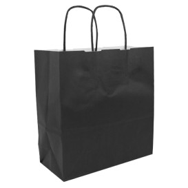 Papírové Tašky Kraft Černá s Ouškems 100g/m² 22+9x23cm (250 Ks)
