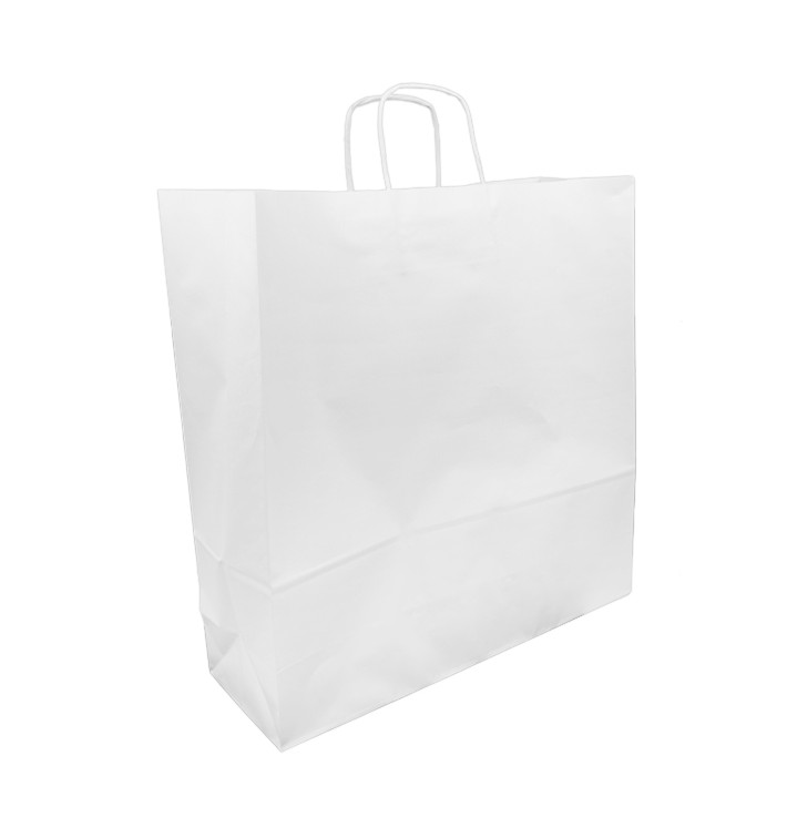 Papírové Tašky Kraft Bílá s Ouškems 100g/m² 46+16x49cm (50 Ks) Papírové Tašky Kraft Bílá s Ouškems 100g/m² 46+16x49cm (50 Ks)