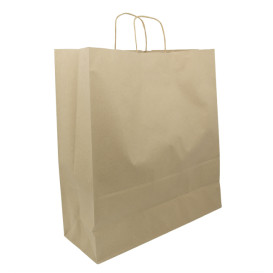Papírové Tašky Kraft Hnědý s Ouškems 100g/m² 44+15x46cm (25 Ks)