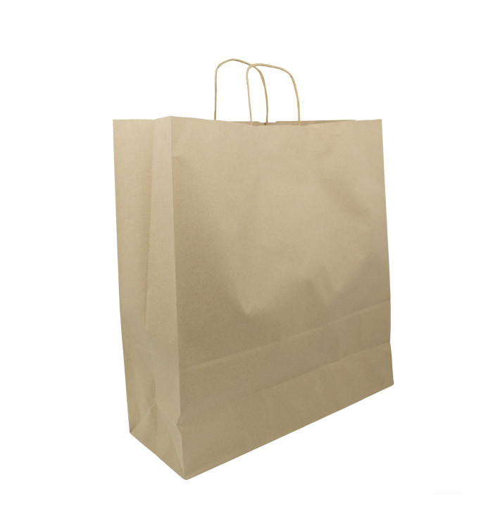 Papírové Tašky Kraft Hnědý s Ouškems 100g/m² 44+15x46cm (200 Ks) Papírové Tašky Kraft Hnědý s Ouškems 100g/m² 44+15x46cm (200 Ks)