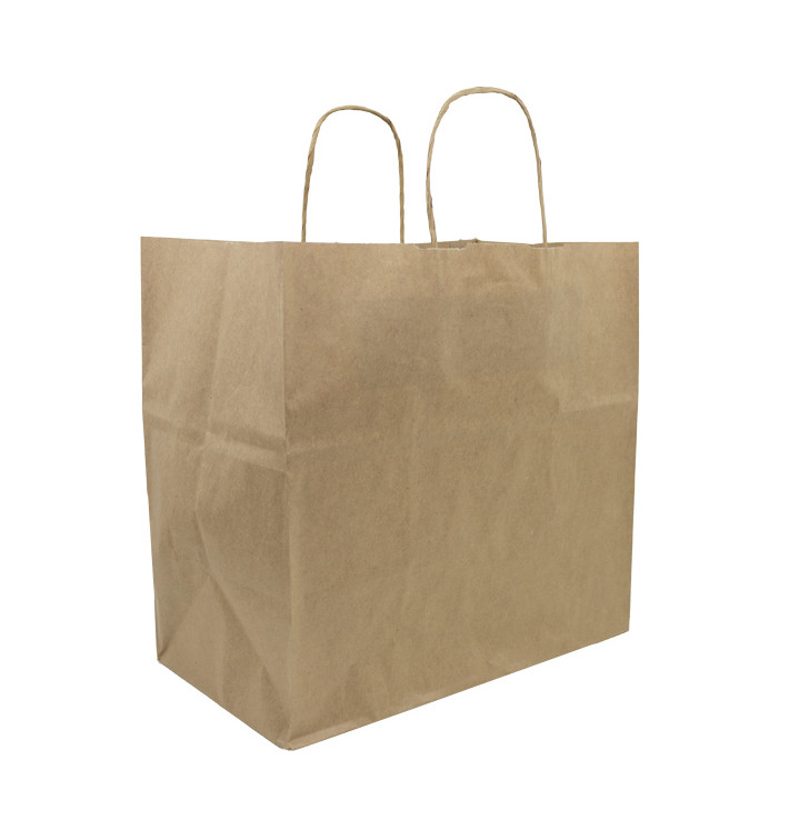Papírové Tašky Kraft Hnědý s Ouškems 80g/m² 30+18x29cm (250 Ks) Papírové Tašky Kraft Hnědý s Ouškems 80g/m² 30+18x29cm (250 Ks)