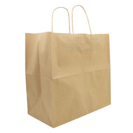 Papírové Tašky Kraft Hnědý s Ouškems 90g/m² 32+16x31cm (250 Ks)