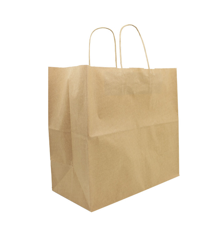 Papírové Tašky Kraft Hnědý s Ouškems 90g/m² 32+16x31cm (50 Ks) Papírové Tašky Kraft Hnědý s Ouškems 90g/m² 32+16x31cm (50 Ks)