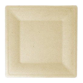 Talíř Čtvercový z Cukrové Třtiny Přírodní 262x262mm (50 Ks)