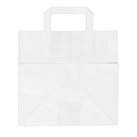 Papírové Tašky Bílá s Plochým Ouškem 70g/m² 26+18x26cm (250 Ks)