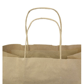 Paper Bag with Handles Kraft Hawanna 100g/m² 28+16x27cm (250 Units)