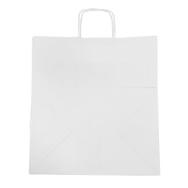 Papírové Tašky Bílý s Ouškems 100g/m² 36+24x39cm (50 Ks)