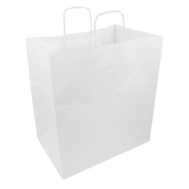 Papírové Tašky Bílý s Ouškems 100g/m² 36+24x39cm (200 Ks)