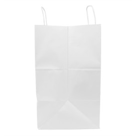 Papírové Tašky Bílý s Ouškems 100g/m² 36+24x39cm (50 Ks)