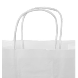 Papírové Tašky Bílá na Lahve s Plochým 18+8x39cm (50 Ks)