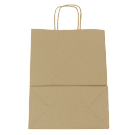 Papírové Tašky Kraft Hnědý s Ouškems 100g/m² 25+13x33cm (25 Ks)