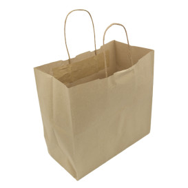 Papírové Tašky Kraft Hnědý s Ouškems 100g/m² 27+14x26cm (25 Ks)