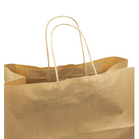 Papírové Tašky Kraft Hnědý s Ouškems 90g/m² 32+16x31cm (50 Ks)