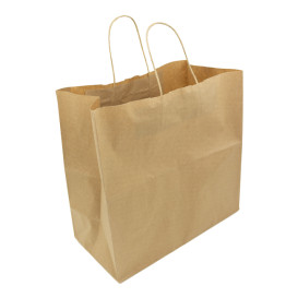 Papírové Tašky Kraft Hnědý s Ouškems 90g/m² 32+16x31cm (50 Ks)