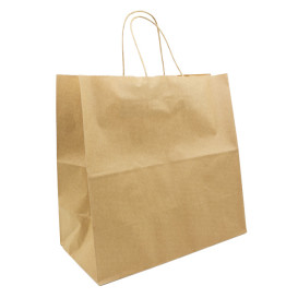 Papírové Tašky Kraft Hnědý s Ouškems 90g/m² 32+16x31cm (50 Ks)