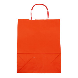 Papírové Tašky Kraft Červené s Ouškems 100g/m² 25+11x31cm (25 Ks)