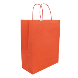 Papírové Tašky Kraft Červené s Ouškems 100g/m² 25+11x31cm (25 Ks)