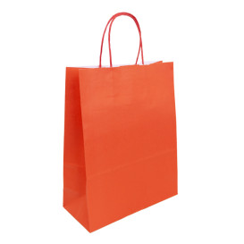 Papírové Tašky Kraft Červené s Ouškems 100g/m² 25+11x31cm (25 Ks)