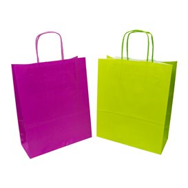 Papírové Tašky Zelený s Ouškems 100g/m² 22+9x23cm (25 Ks)