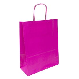 Papírové Tašky Fuchsie s Ouškems 100g/m² 22+9x23cm (200 Ks)