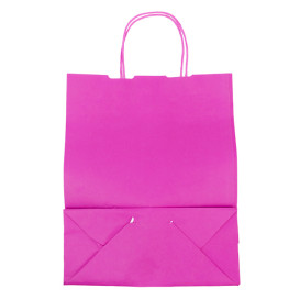 Papírové Tašky Fuchsie s Ouškems 100g/m² 25+11x31cm (200 Ks)