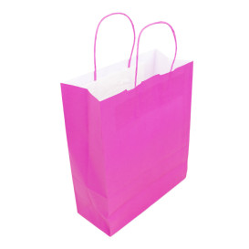 Papírové Tašky Fuchsie s Ouškems 100g/m² 25+11x31cm (25 Ks)