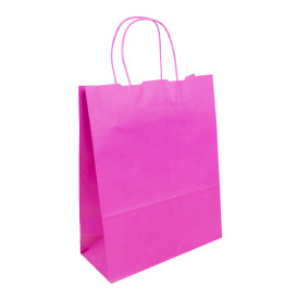 Papírové Tašky Fuchsie s Ouškems 100g/m² 25+11x31cm (25 Ks)