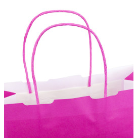 Papírové Tašky Fuchsie s Ouškems 100g/m² 25+11x31cm (25 Ks)
