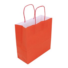 Papírové Tašky Kraft Červená s Ouškems 100g/m² 22+9x23cm (25 Ks)