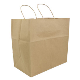 Papírové Tašky Kraft Hnědý s Ouškems 100g/m² 30+18x29cm (200 Ks)