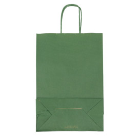 Papírové Tašky Kraft Zelený s Ouškems 80g/m² 20+10x29cm (50 Ks)