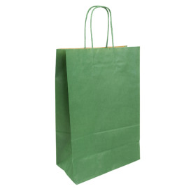 Papírové Tašky Kraft Zelený s Ouškems 80g/m² 20+10x29cm (50 Ks)