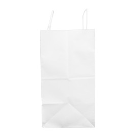 Papírové Tašky Kraft Bílá s Ouškems 100g/m² 35+18x34cm (250 Ks)