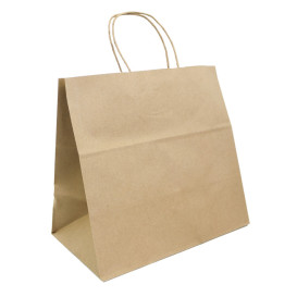 Papírové Tašky Kraft Hnědý s Ouškems 100g/m² 30+18x29cm (200 Ks)