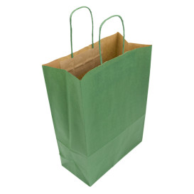 Papírové Tašky Kraft Zelený s Ouškems 80g/m² 20+10x29cm (50 Ks)