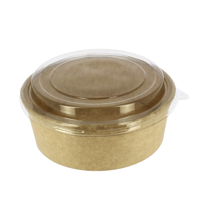 Kartonová Miska Kraft-Kraft + Víčko PET 38Oz/1140ml (25 Ks)