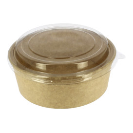Kartonová Miska Kraft-Kraft + Víčko PET 38Oz/1140ml (100 Ks)
