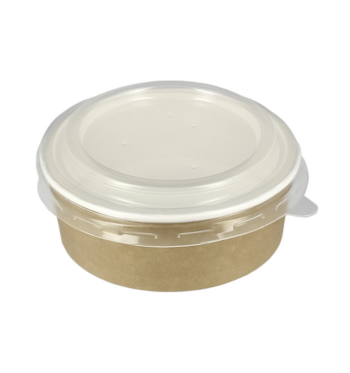 Kartonová Miska Kraft s Víčko PP 25 Oz/750 ml (50 Ks) Kartonová Miska Kraft s Víčko PP 25 Oz/750 ml (50 Ks)