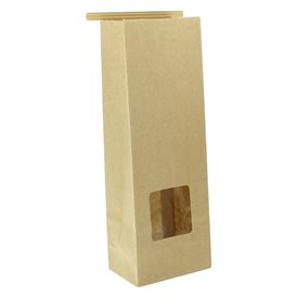 Paper Bag without Handle Kraft and Window 15+7x23cm (50 Uds)