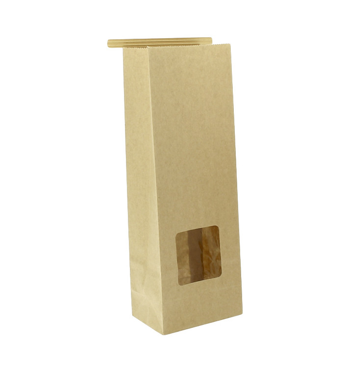 Paper Bag without Handle Kraft and Window 15+7x23cm (50 Uds)