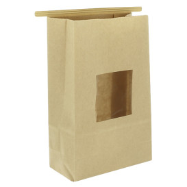 Tašky Kužel Kraft na Zip s Okénkem 15+7x23cm (50 Ks)