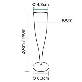 Pohárek PREMIUM Plastové na Cava o na Víno 140ml 1P (10 Ks)
