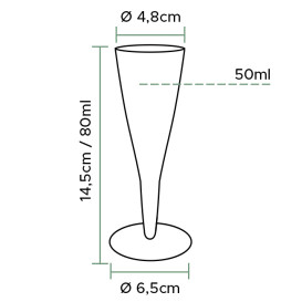 Pohárek PREMIUM Plastové na Cava o na Víno 80 ml 2P (500 Ks)