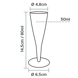 Pohárek PREMIUM Plastové na Cava o na Víno 80 ml 2P (20 Ks)